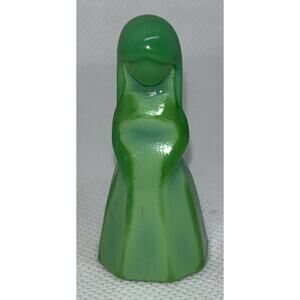 Mosser Glass Vi Hunter Jenny Doll Turquoise Green Statue Figurine 2 inches
